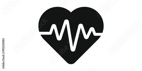 Heart rate ecg isolated on transparent background