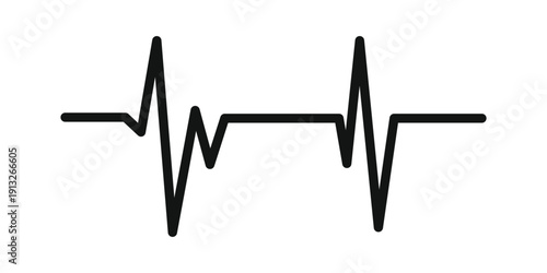 ECG heart rate monitor waveform isolated transparent PNG vector