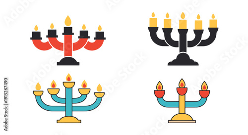 Candelabra Line art creative bold tone vector