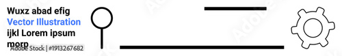 Industrial design, engineering concepts, workflow structures, graphic design resources, technical illustration, manufacturing . Circular symbol, horizontal lines and gear outline. Industrial design
