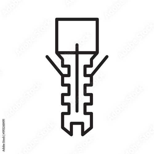 Plastic dowel icon. Outline plastic dowel vector icon for web design isolated on white background
