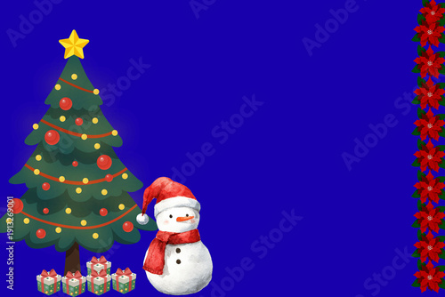 christmas card with snowman
