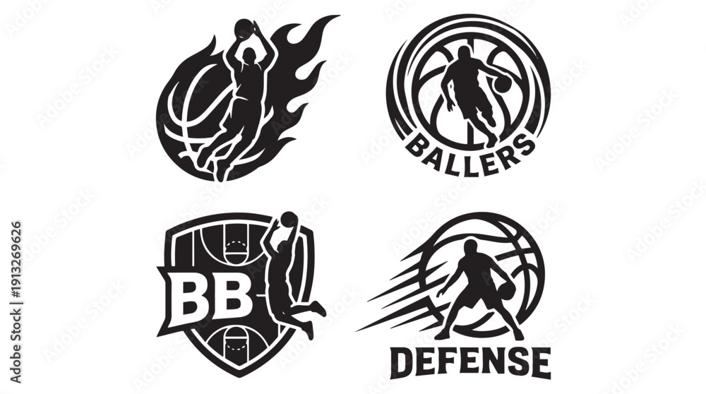 Obraz premium Set of Basketball Logo Badge Design Templates