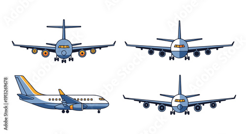 Cargo Plane Line art creative abstract concept vector