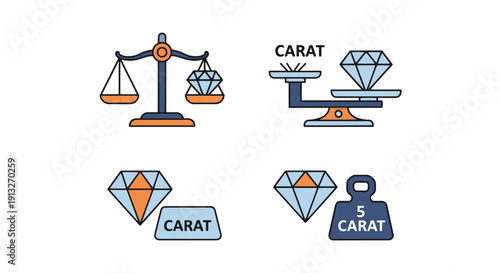 Carat Weight Line minimal abstract color illustration