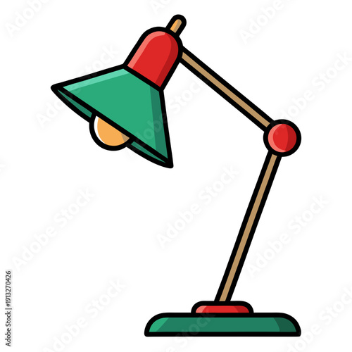 Vibrant desk lamp with adjustable arm in modern colors