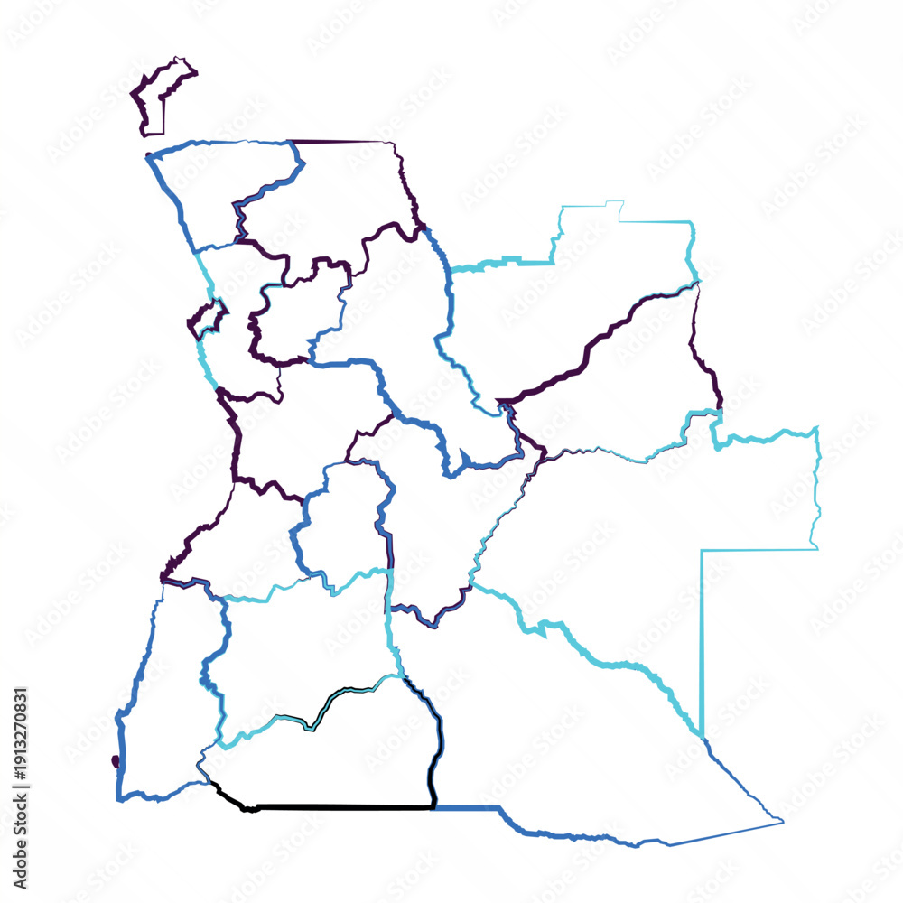 Obraz premium Hand Drawn Angola Map Illustration