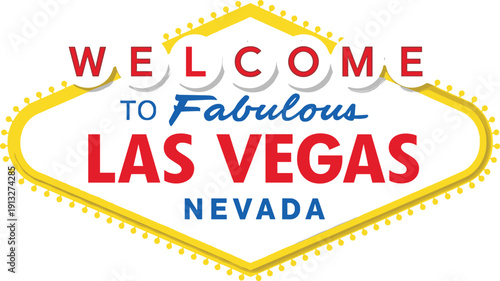 “Stylized Illustration of Welcome to Fabulous Las Vegas Nevada Sign, Entertainment, Nightlife and Landmark Theme Artwork for Stock Art Success”