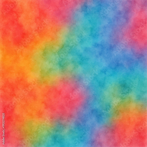 水彩タイダイ柄のカラフル背景テクスチャ（虹色にじみ）