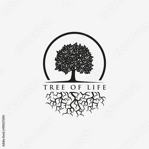 Tree of life. Illustration of a silhouette of the tree of life as a symbol of ecology