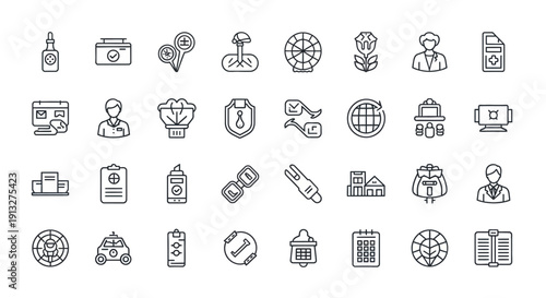 A professional vector set of medical icons featuring business signs, people silhouettes, and web symbols for modern website design and computer internet applications