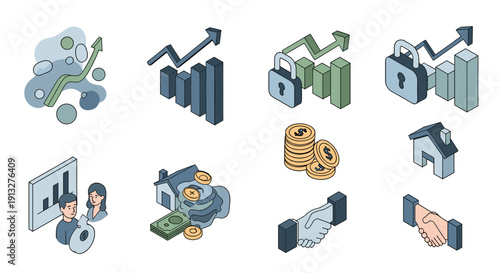 A professional discusses financial success with a money bag and growth chart, ideal for business presentations.