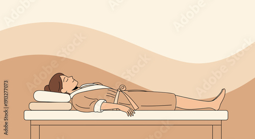 Woman Relaxing On Spa Bed Serene Tranquility And Wellness