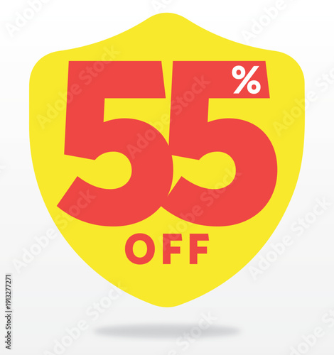 55% social media, publicity, market, pattern, sale, off, discount, tag, sticker, retail, cheap, banner, price, value. Store, offer, promo, set, icon, vector