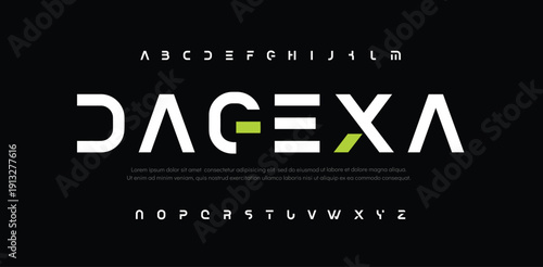Dagexa abstract sports logo alphabet fonts. Typography minimalist urban sana serif digital fashion future creative logos fonts. vector illustration