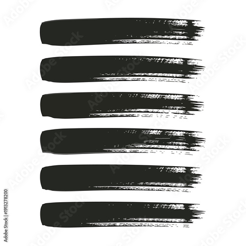 Abstract black brush strokes arranged in horizontal parallel lines