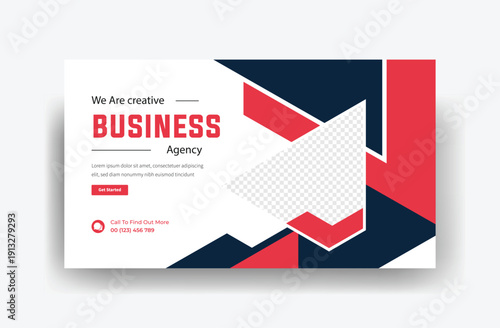 Business Strategy Video Thumbnail Template, web banner 