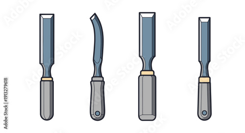 Chisel Line art clean modern color vector