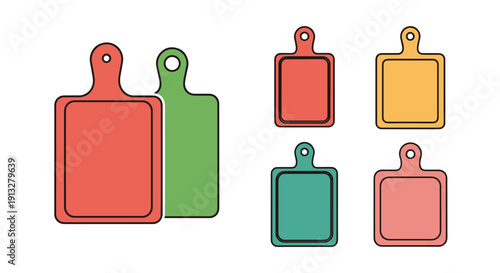 Chopping Board Line art color illustration modern smooth abstract vector