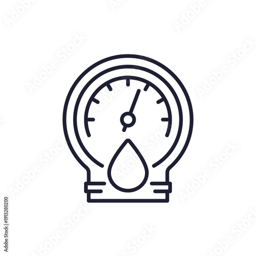 Hygrometer icon, humidity measurement tool line vector