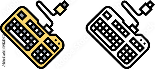 Computer Keyboard Wired Device Vector
