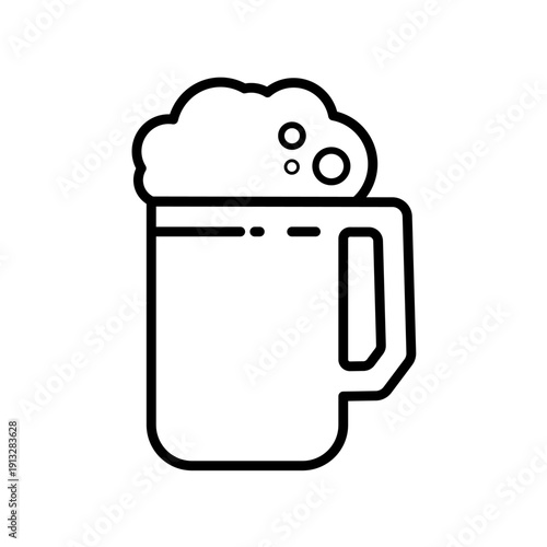 Beer mug with foam - vector icon