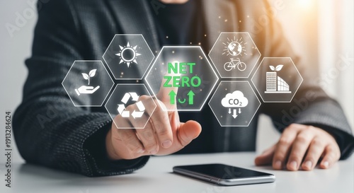 Reaching Net Zero: A Businessman's Touch on Sustainability Solutions for Environmental Responsibility and Carbon Neutrality