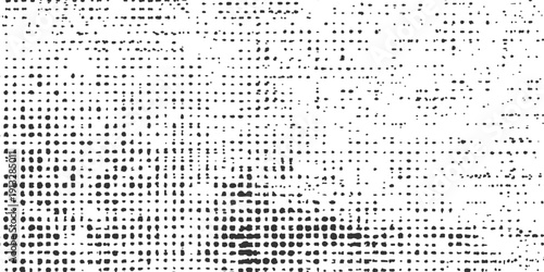 Abstract vector seamless pattern with digital numbers and geometric symbols creates a halftone technology texture for a black wallpaper design illustration