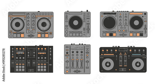 Controller Line clean modern color illustration