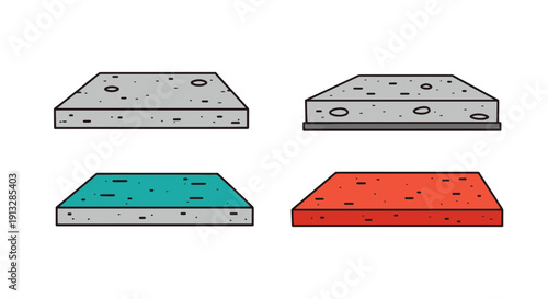 Concrete Slab Line creative tone color illustration