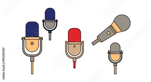 Condenser Microphone minimal abstract clean illustration