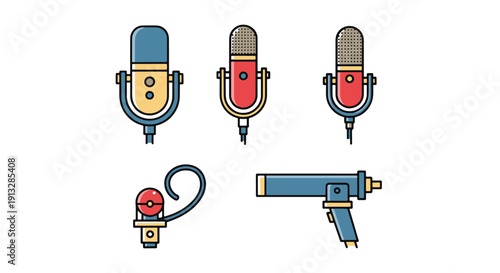 Condenser Microphone abstract smooth modern illustration