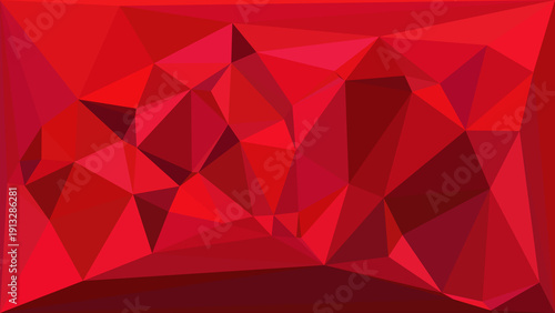 Vibrant red abstract geometric background with dynamic polygonal shapes