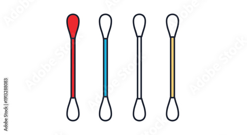 Cotton Swabs tip abstract clean tone illustration