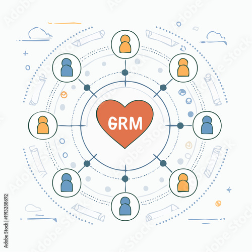 Customer Relationship Management CRM Network Connection.