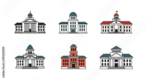 Courthouse Line art clean creative tone vector