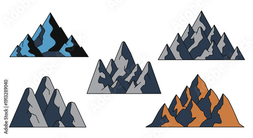 Obraz na płótnie Craggy Mountains abstract bold color illustration