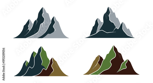 Craggy Mountains modern soft tone illustration