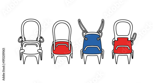 Crampons Line art dynamic modern style vector