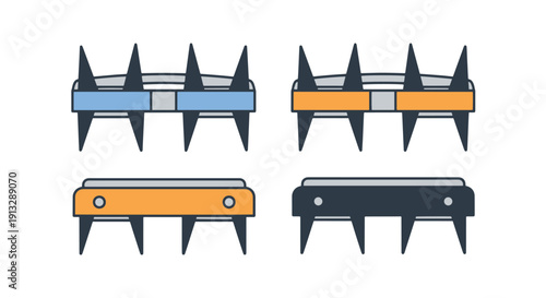 Crampons Line art clean elegant color illustration