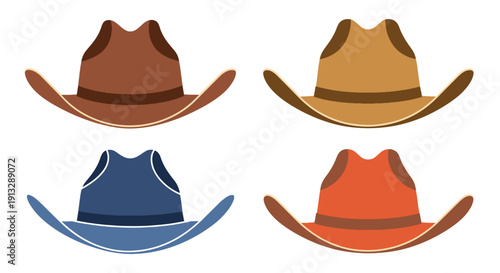 Cowboy Hat Line art soft tone abstract vector