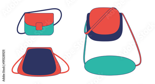 Crossbody Bag Line clean abstract modern vector