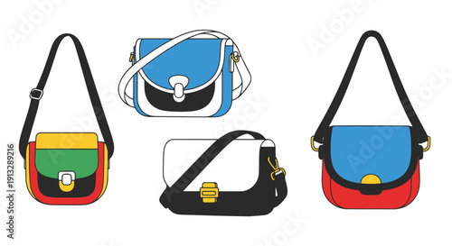 Crossbody Bag Line modern soft tone illustration