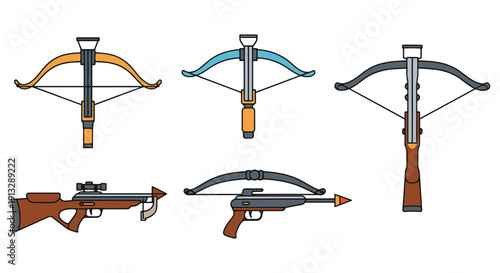 Crossbow Line art abstract modern style illustration