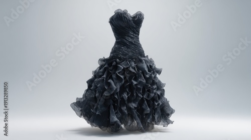 Wallpaper Mural Elegant black evening gown with ruffled skirt and strapless bodice. Torontodigital.ca