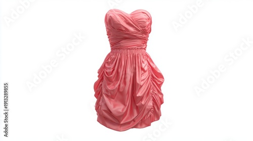 Wallpaper Mural Elegant pink satin dress with sweetheart neckline and ruffled skirt. Torontodigital.ca