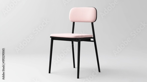 Pink chair, studio shot, modern design, interior