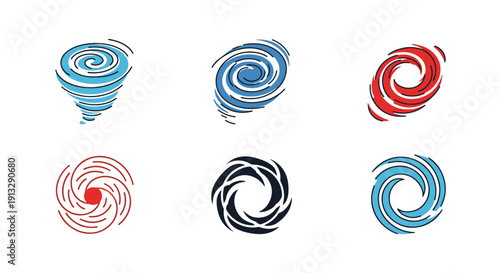 Cyclone Line art digital illustration colorful modern vector