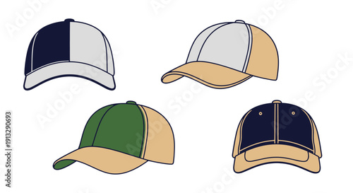 Dad Hat Line art modern dynamic color vector