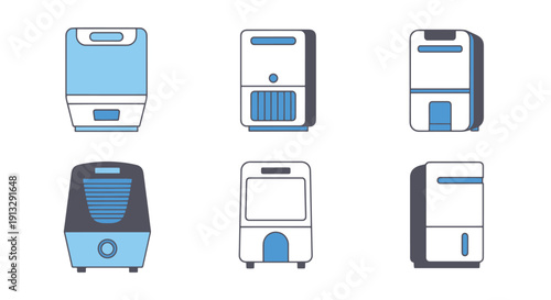 Dehumidifier Line vector dynamic design soft elegant color illustration